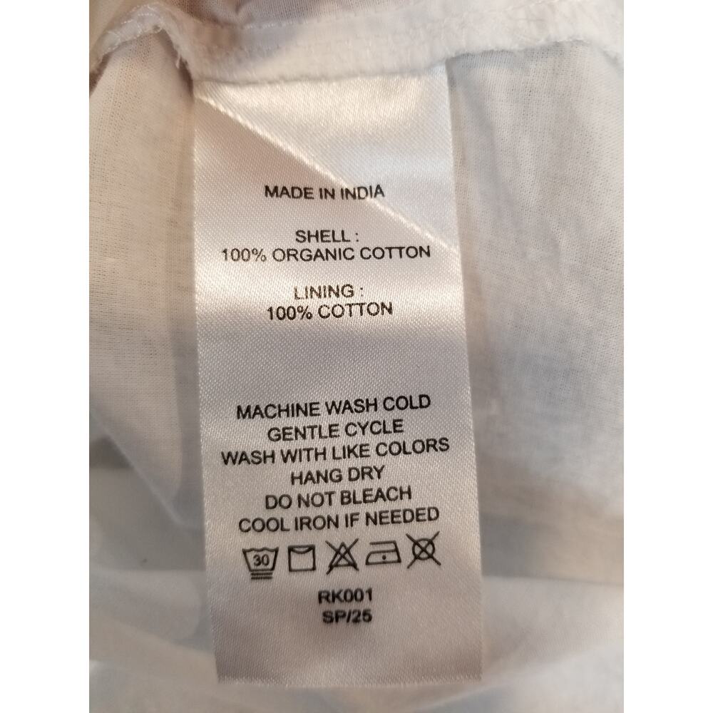Quince Womens 100% Organic Cotton Poplin Tiered Maxi Dress Hudson Stripe Large - Picture 8 of 8